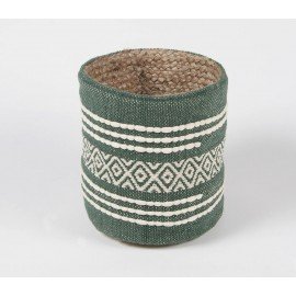 Hartsmede Olive Green Cotton & Jute Basket