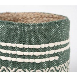 Hartsmede Olive Green Cotton & Jute Basket