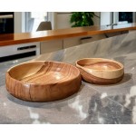 Set of 2 Acacia Handmade Serving Bowl Natural