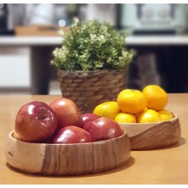 Set of 2 Acacia Handmade Serving Bowl Natural